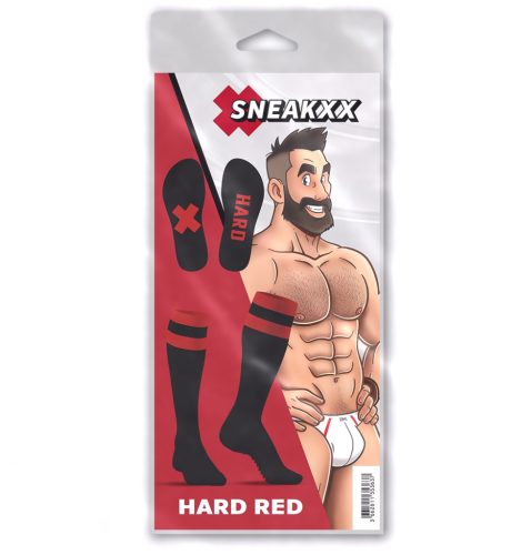 Hard SneakXX – stílusos, prémium magas zoknik, fekete-piros