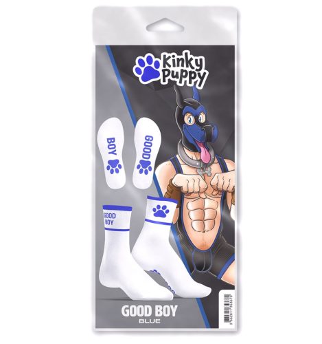 Good Boy Socks – prémium fehér-kék zoknik