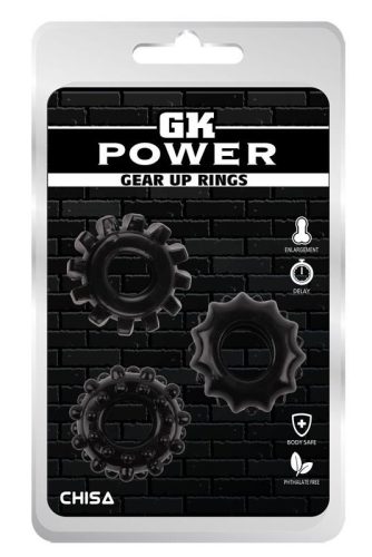 Soft Cockring készlet 3 db - fekete, érzékiség fokozásához