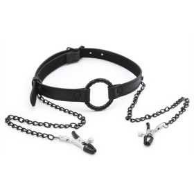   Gag Nip Ring – stílusos mellbimbó feszítő fekete színben