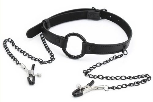 Gag Nip Ring – stílusos mellbimbó feszítő fekete színben
