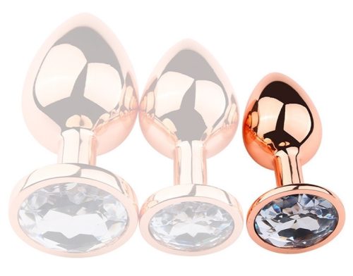 Bijou PinkyGold – átlátszó anális díszítő – S méret