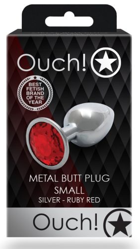 Bijou – ezüst-vörös anális gyöngy 6 x 2,6 cm