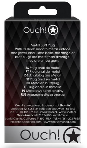 Bijou – ezüst-vörös anális gyöngy 6 x 2,6 cm