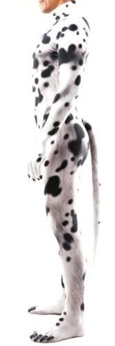 Dalmata kutya cosplay jelmez – fekete-fehér stílusban