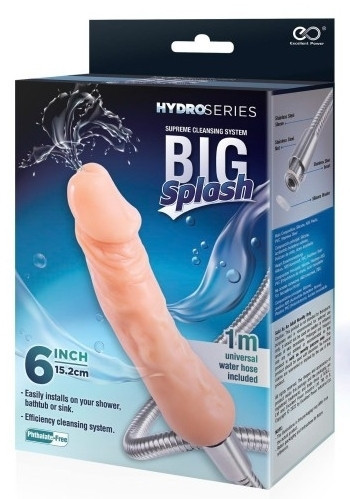 Big Splash – prémium dildós zuhanyfej 15 x 3,5 cm