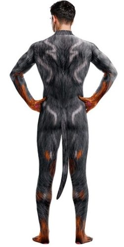 Fekete-Fás Cosplay Jumpsuit - Sexy Farkas Ember Stílusban