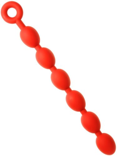 Anal balls - rugalmas tojások M - 45 x 5 cm - piros