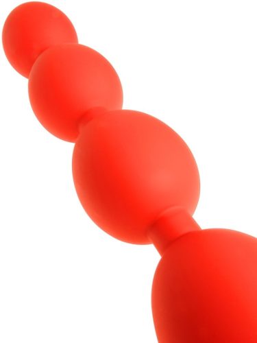 Anal balls - rugalmas tojások M - 45 x 5 cm - piros