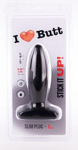 Plug Slim L I Love Butt – stílusos anális vibrátor fekete