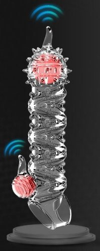 Tortyvizz – vibráló pénisz ujjtömlő, 12 x 4 cm, átlátszó