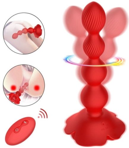 Rosebird – vibráló anális golyók 15 x 3,5 cm