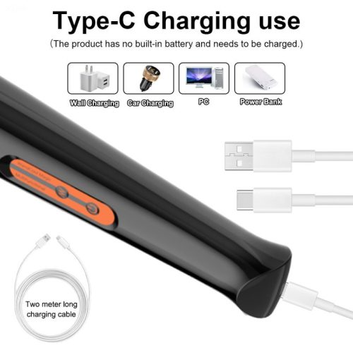 Wand Coolmagic – fekete masszírozó 32 cm-es fejjel