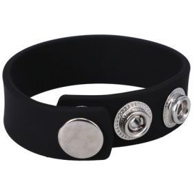 Állítható szilikon péniszgyűrű – három snap fekete