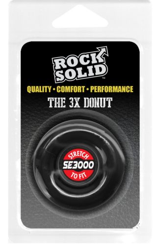 The Donut 3X – prémium fekete péniszgyűrű 22 mm