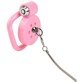   Leashidy Cage – rózsaszín, prémium intim bilincs pórázzal