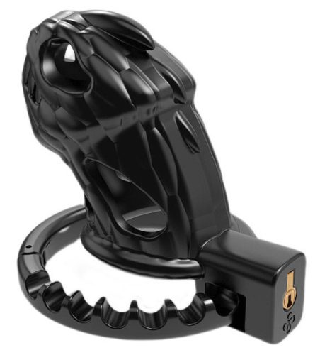 Dinocock Cage – prémium, fekete pénisz ketrec 10 x 3,7 cm