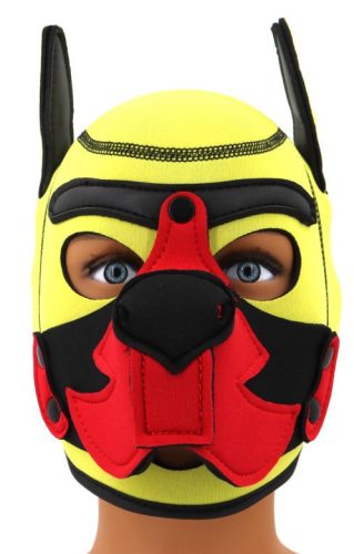 Puppy Fox – neopréna maszk sárga-piros színben