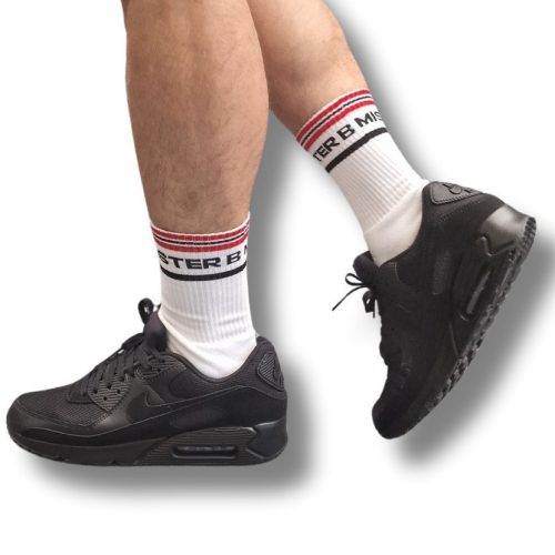 Fist Pig – stílusos piros-fehér zokni