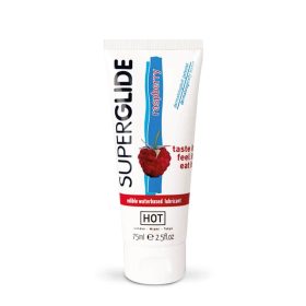   HOT Superglide lubrifiant comestibil pe bază de apă - ZMEURĂ 75 ml