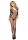728378 Bodystocking cu mâneci lungi cu plasă de pescusă V față O/S Negru