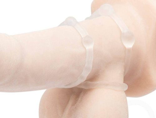 Set de cockring cu mărgele. Clar