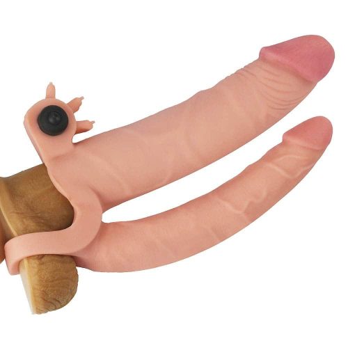 Adaugă un manșon dublu vibrator pentru penis de 1"