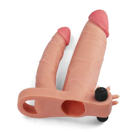 Adaugă un manșon dublu vibrator pentru penis de 1"