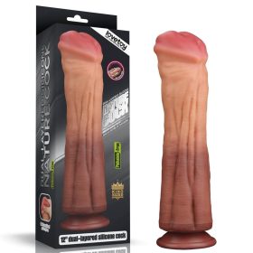   Penis din silicon platinat cu două straturi de 12''