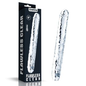 Dildo dublu transparent impecabil de 12''