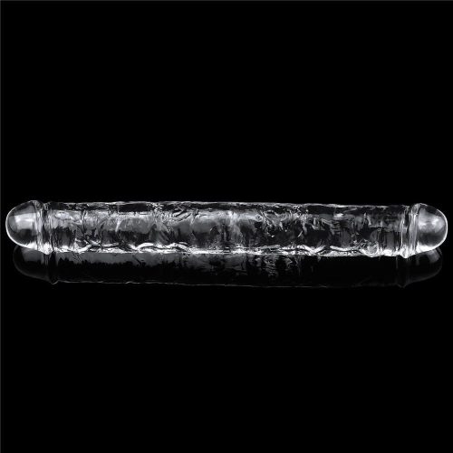 Dildo dublu transparent impecabil de 12''