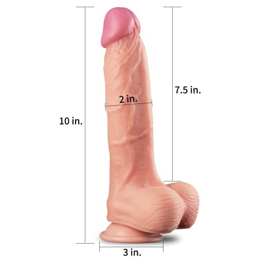 Penis din silicon cu două straturi duble de 10"