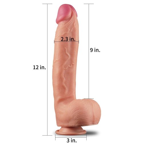 12" Cock 1 din silicon cu două straturi, cu două straturi,