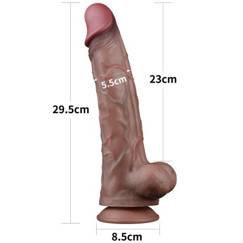 Penis din silicon cu două straturi de 11,5''