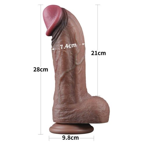 11'' Penis din silicon cu două straturi XXL
