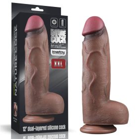 Penis din silicon cu două straturi de 12'' XXL