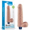 Dildo vibrant reîncărcabil REAL SOFTEE de 9" (Flesh)