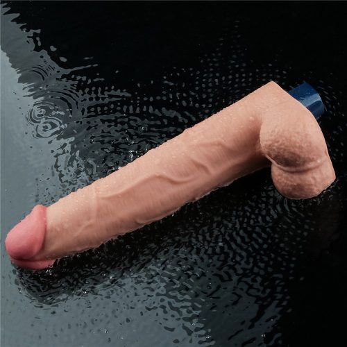 Dildo vibrant reîncărcabil REAL SOFTEE de 10,5" (Flesh)_B15O50_4