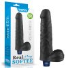 Dildo vibrant reîncărcabil REAL SOFTEE de 9" (Negru)_B15O50_4