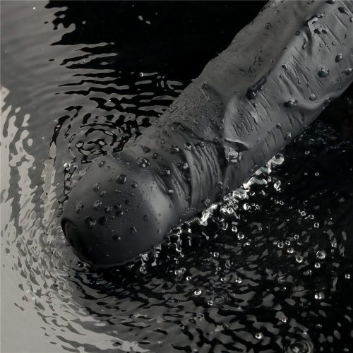 Dildo vibrant reîncărcabil REAL SOFTEE de 9" (Negru)_B15O50_4