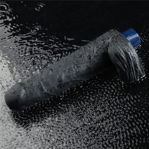 Dildo vibrant reîncărcabil REAL SOFTEE de 9" (Negru)_B15O50_4