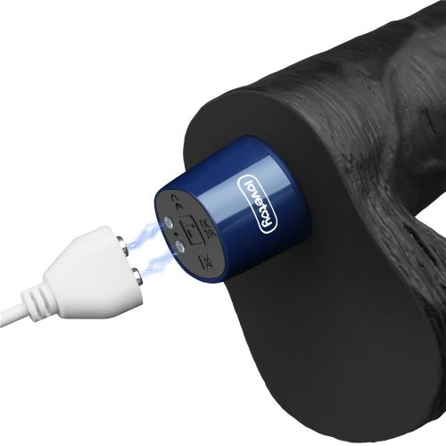 Dildo vibrant reîncărcabil REAL SOFTEE de 9" (Negru)_B15O50_4