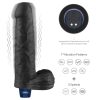 Dildo vibrant reîncărcabil REAL SOFTEE de 9" (Negru)_B15O50_4