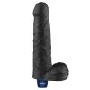 Dildo vibrant reîncărcabil REAL SOFTEE de 9" (Negru)_B15O50_4