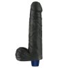 Dildo vibrant reîncărcabil REAL SOFTEE de 9" (Negru)_B15O50_4