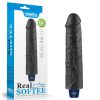 Dildo vibrant reîncărcabil REAL SOFTEE de 9,5" (Negru)_B15O50_4