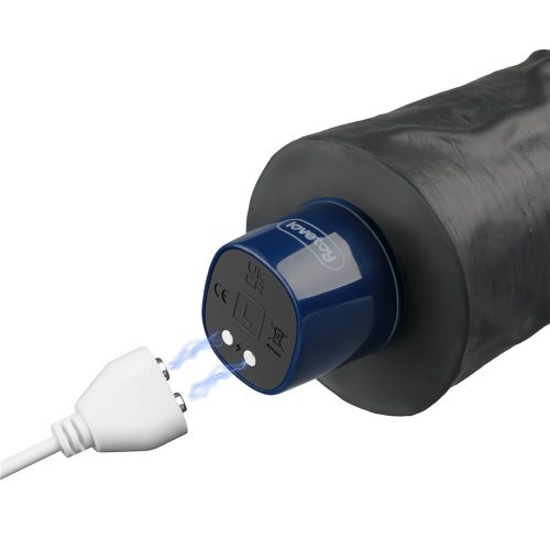 Dildo vibrant reîncărcabil REAL SOFTEE de 9,5" (Negru)_B15O50_4