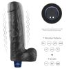 Dildo vibrant reîncărcabil REAL SOFTEE de 10" (Negru)_B15O50_4