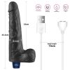 Dildo vibrant reîncărcabil REAL SOFTEE de 10" (Negru)_B15O50_4