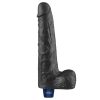 Dildo vibrant reîncărcabil REAL SOFTEE de 10" (Negru)_B15O50_4